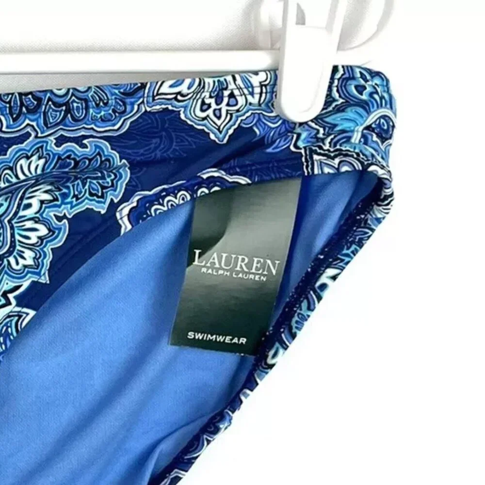 Ralph Lauren Women’s Blue Paisley Bikini Bottom Size 14